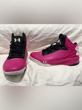 Under Armour Pink and Black High-Top MicroG Athletic shoes